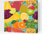  Festés számok szerint - Gyümölcs háttér Méret: 50x50cm, Keretezés: Kartonlemezen