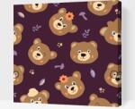  Festés számok szerint - Tapéta medvékkel Méret: 50x50cm, Keretezés: Kartonlemezen