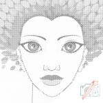  PontPöttyöző - Nő levelekkel Méret: 50x50cm, Keretezés: Kartonlemezen, Szín: Zöld