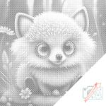  PontPöttyöző - Zöldszemű süni Méret: 50x50cm, Keretezés: Kartonlemezen, Szín: Kék