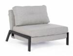 Bizzotto Fotoliu extensibil cu picioare din fier negru si tapiterie textil bej Hayden 95 cm x 96 cm x 79 h x 36 h1 (0735205)