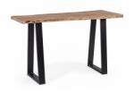 Bizzotto Consola metal negru blat lemn maro Artur 130x45x76 cm (0745645)