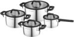 FLORINA Set oale inox Florina Chef, inox, baza dubla, 16, 18, 20 si 24 cm, 1.8l, 2.5 l, 3.5l, 6 l