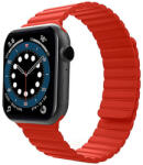 iUni Curea iUni compatibila cu Apple Watch 1/2/3/4/5/6/7, 38mm, Silicon Magnetic, Red (516085)