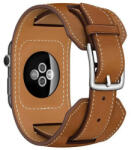 iUni Curea iUni compatibila cu Apple Watch 1/2/3/4/5/6/7, 38mm, Cuff, Piele, Maro (513978)