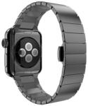 iUni Curea iUni compatibila cu Apple Watch 1/2/3/4/5/6/7, 42mm, Link Bracelet, Otel Inoxidabil, Black (12236)