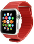 iUni Curea iUni compatibila cu Apple Watch 1/2/3/4/5/6/7, 38mm, Leather Loop, Piele, Red (510953)