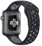 iUni Curea iUni compatibila cu Apple Watch Ultra/SE/8/7/6/5/4/3/2/1, 38mm, Silicon Sport, Negru/Argintiu (5026)