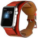 iUni Curea iUni compatibila cu Apple Watch 1/2/3/4/5/6/7, 40mm, Cuff, Piele, Rosu (513985_40)