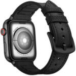 iUni Curea iUni compatibila cu Apple Watch 1/2/3/4/5/6/7, 38mm, Leather Strap, Black (516498)