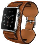 iUni Curea iUni compatibila cu Apple Watch 1/2/3/4/5/6/7, 40mm, Cuff, Piele, Maro (513978_40)