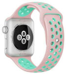 iUni Curea iUni compatibila cu Apple Watch 1/2/3/4/5/6/7, 38mm, Silicon Sport, Pink/Blue (503894)