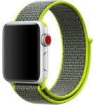 iUni Curea iUni compatibila cu Apple Watch Ultra/SE/8/7/6/5/4/3/2/1, 38mm, Nylon Sport, Woven Strap, Grey/Electric Green (507977)