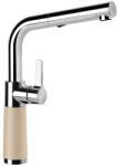 SCHOCK SC-540 Baterie chiuveta bucatarie aspect granit Cristalite monocomanda cu dus extractibil, crom/crem (moonstone) (557120MOON)