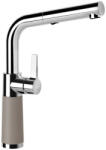 SCHOCK SC-540 Baterie chiuveta bucatarie aspect granit Cristalite monocomanda cu dus extractibil, crom/gri deschis (concrete) (557120BETO)