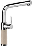 SCHOCK SC-540 Baterie chiuveta bucatarie aspect granit Cristalite monocomanda cu dus extractibil, crom/bej (sabbia) (557120SABB)