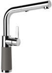 SCHOCK SC-540 Baterie chiuveta bucatarie aspect granit Cristalite monocomanda cu dus extractibil, crom/gri inchis (asphalt) (557120ASPH)