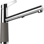 SCHOCK SC-510 Baterie chiuveta bucatarie aspect granit Cristalite monocomanda cu dus extractibil, crom/gri inchis (asphalt) (554120ASPH)