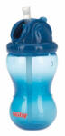 Nuby - Cana cu pai anti-alunecare, Cu inchidere etansa, Plastic, 360 ml, 12+ luni, Albastru inchis (NV0404001BL) Set pentru masa bebelusi