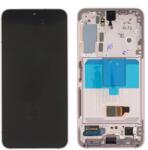Samsung S901 Galaxy S22 2022 Előlap Keret+LCD Kijelző+Érintőpanel, Pink Gold, Rózsaarany (GH82-27520D, GH82-27521D) Service Pack