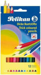 Pelikan Creioane Colorate Triunghiulare 12 Culori Pelikan (724039)