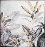 Eurofirany Növényi motívumot ábrázoló falikép kerettel 318 Acélszürke/arany 100x100x4 cm