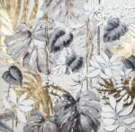 Eurofirany Növényi motívumot ábrázoló kézzel festett falikép 345 Acélszürke/fehér/arany 100x100 cm