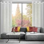 EUROFIRANY Luna fényes cérnával átszőtt eső hatású függöny Fehér 140x250 cm