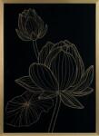 Eurofirany Lótusz virág falikép Lotos7 Fekete/arany 53x73 cm