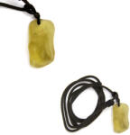  Pandantiv Lybian Desert Glass Cristal Natural Rar cu Snur 29x15x14 mm