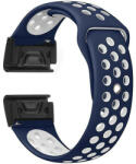 iUni Curea ceas Smartwatch Garmin Fenix 7 / 6 / 5 Plus / 5, 22 mm iUni Silicon Sport Albastru-Alb (512674)
