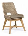 Bizzotto Set 2 scaune lemn maro textil bej Hesperia 50x68x86 cm (0804730)