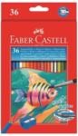 Faber-Castell Creioane colorate 36 culori acuarela + pensula Faber-Castell FC114437 (FC114437)
