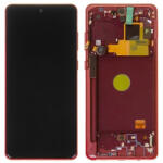Samsung N770 Note10 Lite Előlap Keret+LCD Kijelző+Érintőpanel, Piros, Aura Red (GH82-22055C, 22193C, 22194C, 22192C) Service Pack