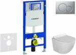 Geberit Duofix - Set pentru montare încastrată, toaletă Gaia și capac softclose, clapetă Sigma01, crom mat vopsit SANI11CA1117 (SANI11CA1117)