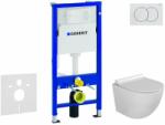 Geberit Duofix - Set pentru montare încastrată, toaletă Gaia și capac softclose, clapetă Delta01, alb alpin SANI11CA3112 (SANI11CA3112)