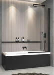 Fluminia Paravan de cada, Fluminia, Standard, pivotant dintr-o bucata, 80 x 140 cm, profil negru (P01BS01BL)