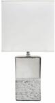 Eurofirany Brenda asztali lámpa matt szövetbúrával Fehér/ezüst 25x18x50 cm