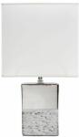 Eurofirany Brenda asztali lámpa matt szövetbúrával Fehér/ezüst 15x15x31 cm
