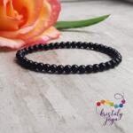 Kristály Jóga Shop Fekete achát 4 mm-es ásvány karkötő