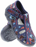 Ren But Pantofi baietel bleumarin, din material textil, cu catarama portocalie (REB5273)