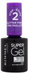 Rimmel Super Gel Top Coat lac de unghii 12 ml pentru femei 002 Glitter Finish