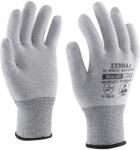 ROCK SAFETY Manusi ESD din poliester cu fibra de carbon, neimersate, marime: 08, Gri, Rock Safety Zebra-2 ZEBRA-2/08