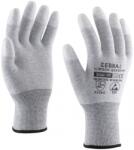 ROCK SAFETY Manusi ESD din poliester din fibra de carbon cu varfurile degetelor imersate in PU, marime: 10, Gri, Rock Safety Zebra-1 ZEBRA-1/10