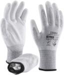 ROCK SAFETY Manusi ESD din poliester din fibra de carbon cu palma imersata in PU, marime: 09, Gri, Rock Safety Zebra-V ZEBRA-V/09