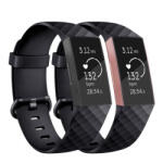 BSTRAP Silicone Diamond (Large) szíj Fitbit Charge 3 / 4, black (SFI008C10)