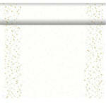 DUNI 200791 Dunicel asztalfutó, GOLDEN STARDUST, fehér, 0, 4x24m (K)