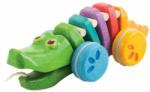 Plan Toys - Дървен алигатор за дърпане - Дъга (1416_1)