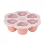 Beaba Recipient ermetic silicon multiportii 6x150 ml Beaba Old Pink (B912615) - drool Set pentru masa bebelusi
