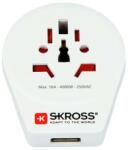 SKROSS Adaptor Priza SKross 1.500266 Universal World - EU USB Alb (ADAPT-PLUG-UNIV/EU/USB/BX-SKR)